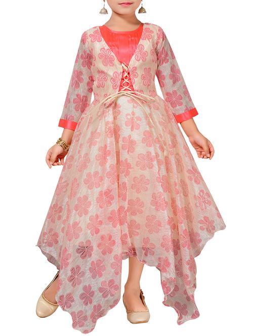 orange net party gown - 15527869 - Very Small Image - 1