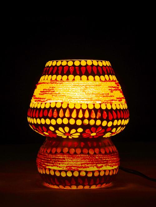 multicolour mosaic glass table lamp with shades for bedroom - 15528579 - Very Small Image - 1