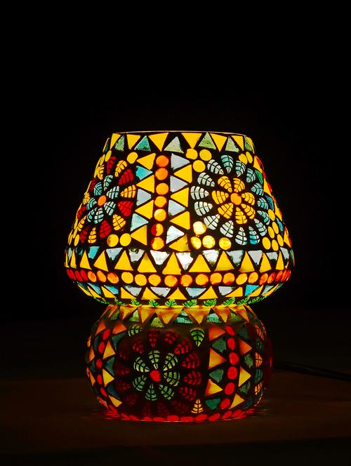 multicolour mosaic glass table lamp with shades for living room - 15528593 - Very Small Image - 1