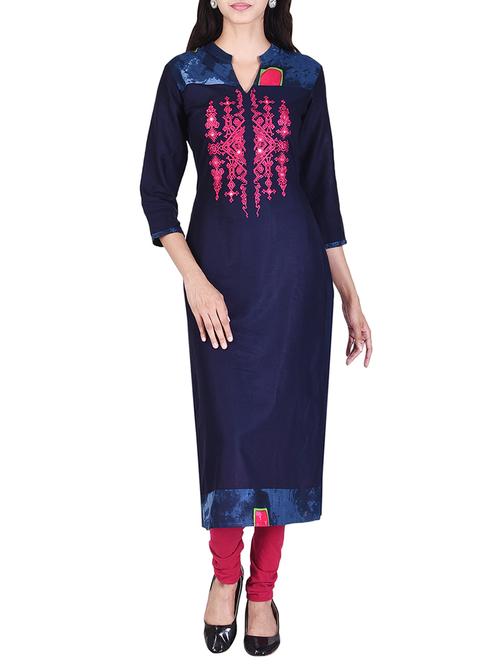 embroidered straight kurta - 15529336 - Very Small Image - 1
