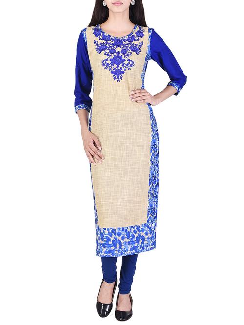 straight embroidered kurta - 15529400 - Very Small Image - 1