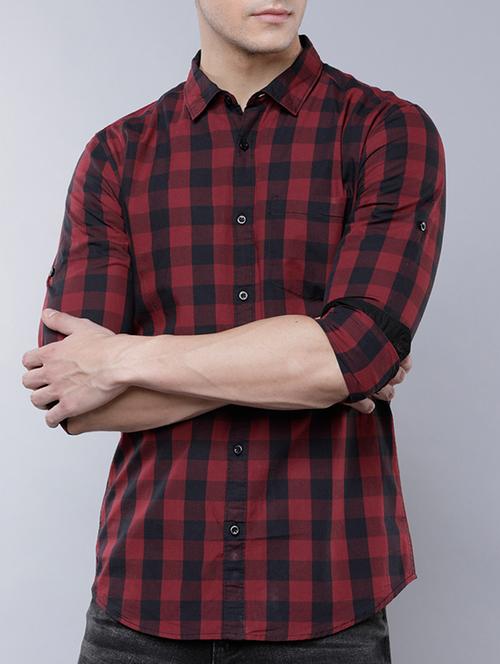 red cotton casual shirt - 15529446 - Very Small Image - 1