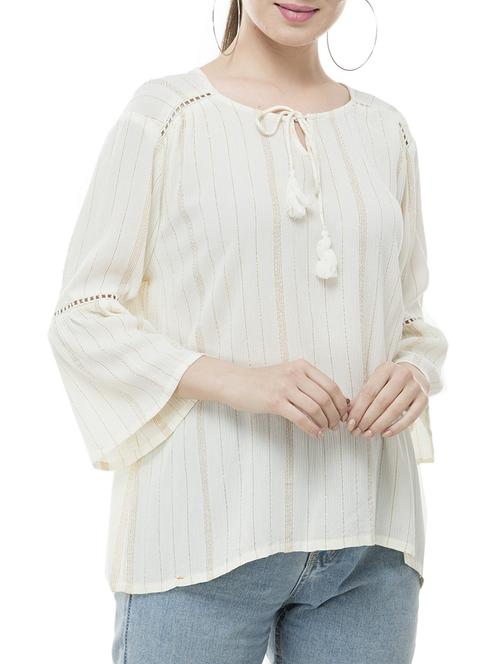 lace detailed striped tunic - 15530033 - Very Small Image - 1