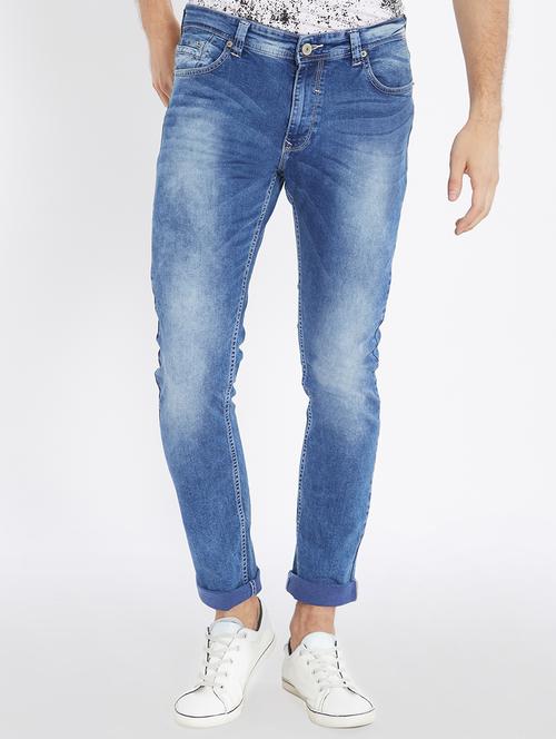 blue cotton washed jeans - 15530546 - Very Small Image - 1