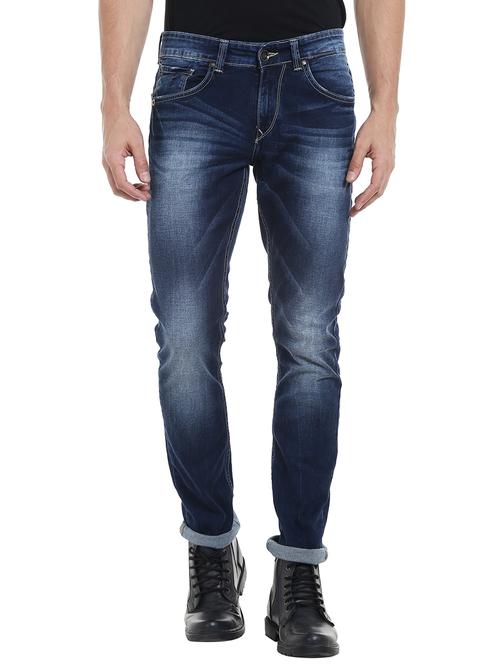 blue cotton washed jeans - 15530548 - Very Small Image - 1