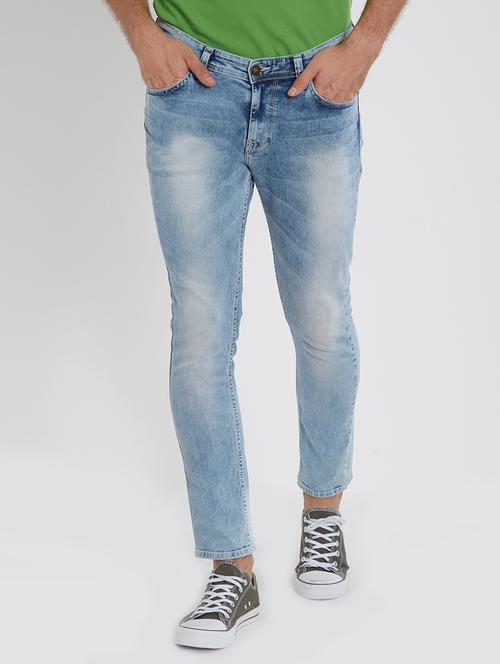 blue cotton washed jeans - 15530559 - Very Small Image - 1