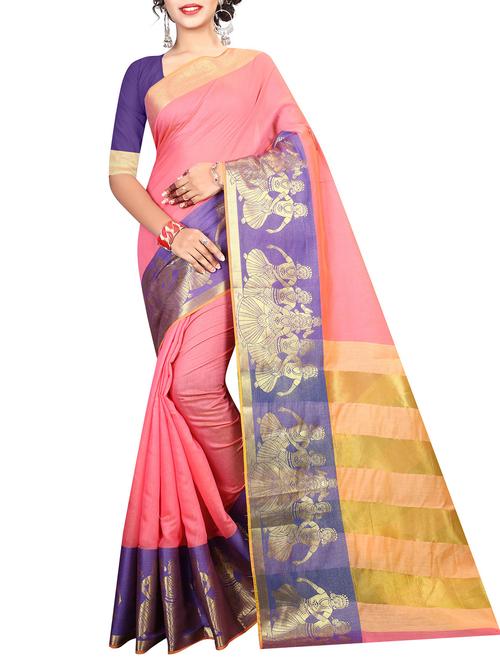 conversational zari border saree with blouse - 15532683 - Very Small Image - 1
