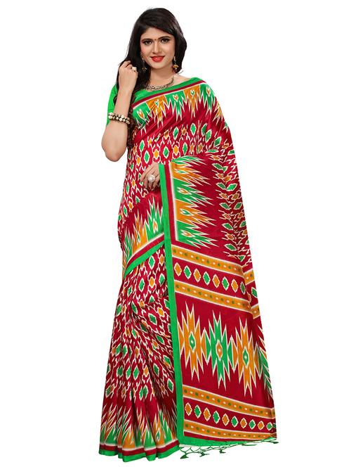printed maheshwari saree with blouse - 15533559 - Very Small Image - 1