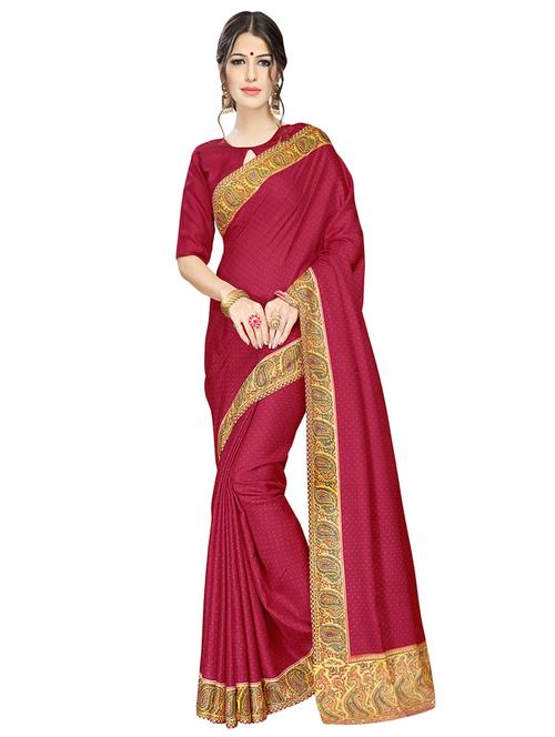 contrast border printed saree with blouse - 15533625 - Very Small Image - 1