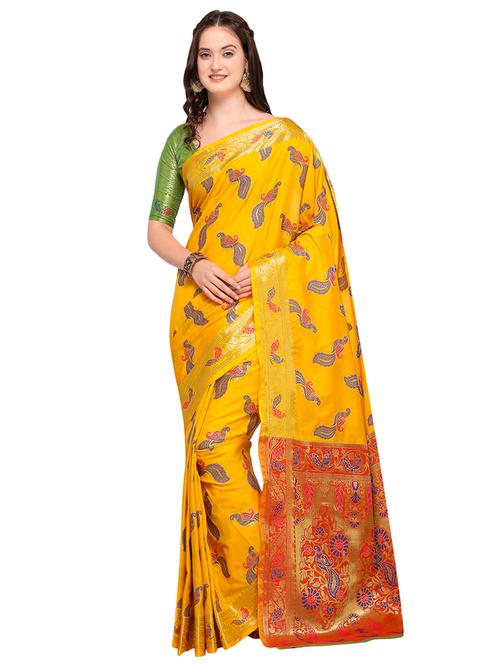 conversational banarasi saree with blouse - 15533651 - Very Small Image - 1