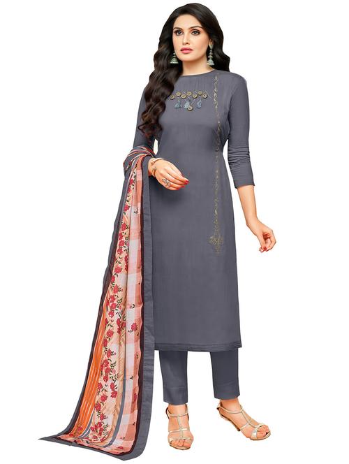 embroidered detail solid pant suit - 15534036 - Very Small Image - 1