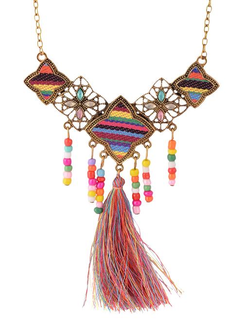 multi colored gold tone short necklace - 15534274 - Very Small Image - 1