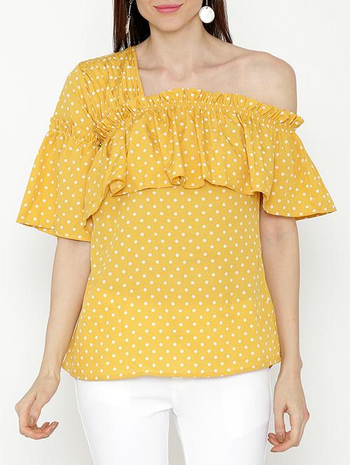 frill detail single shoulder top - 15534340 - Very Small Image - 1