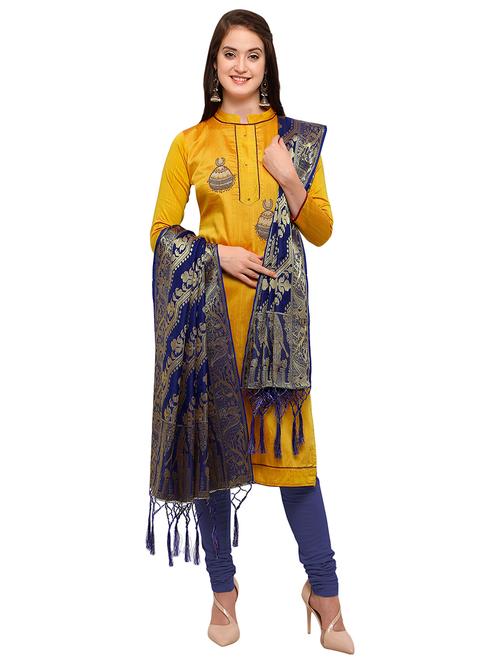 self-design banarasi dupatta - 15534369 - Very Small Image - 1