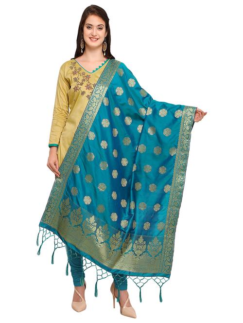 self-design banarasi dupatta - 15534373 - Very Small Image - 1