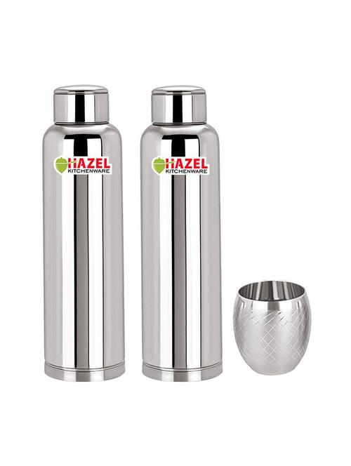stainless steel water bottle with glass (set of 2) - 15534764 - Very Small Image - 1