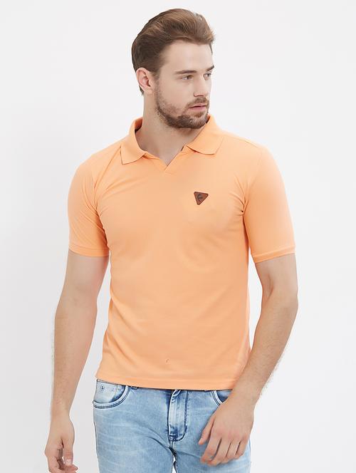 orange cotton collared t-shirt - 15534934 - Very Small Image - 1