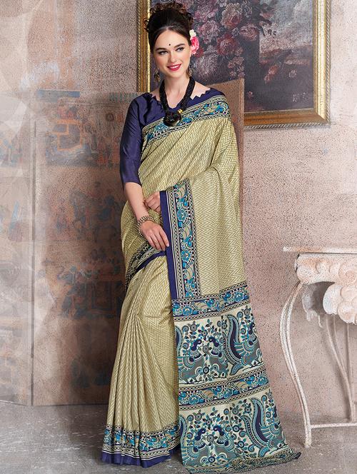 chevron printed saree with blouse - 15534954 - Very Small Image - 1