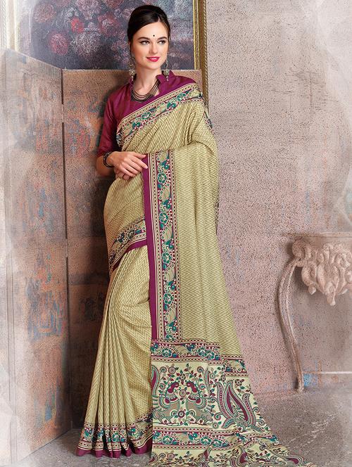 chevron printed saree with blouse - 15534955 - Very Small Image - 1