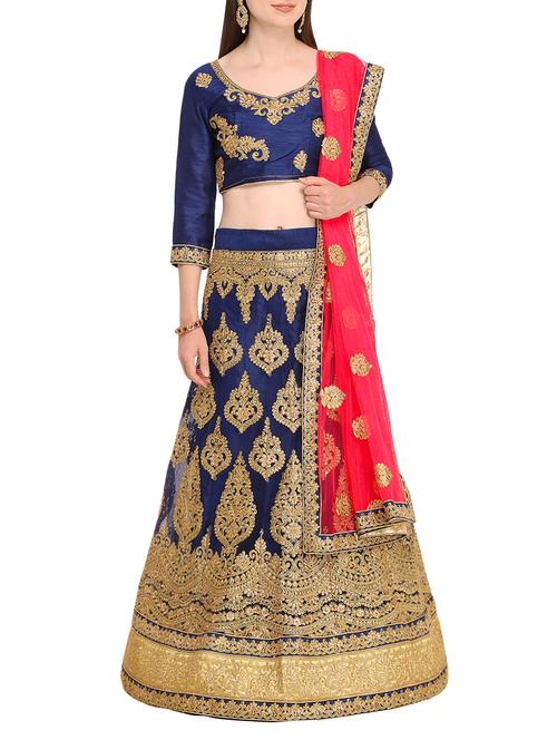 embroidered a-line lehenga - 15535253 - Very Small Image - 1