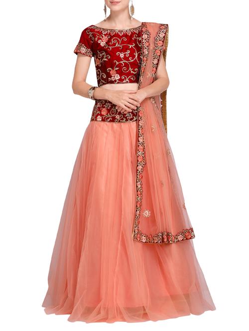 embroidered flared lehenga - 15535257 - Very Small Image - 1