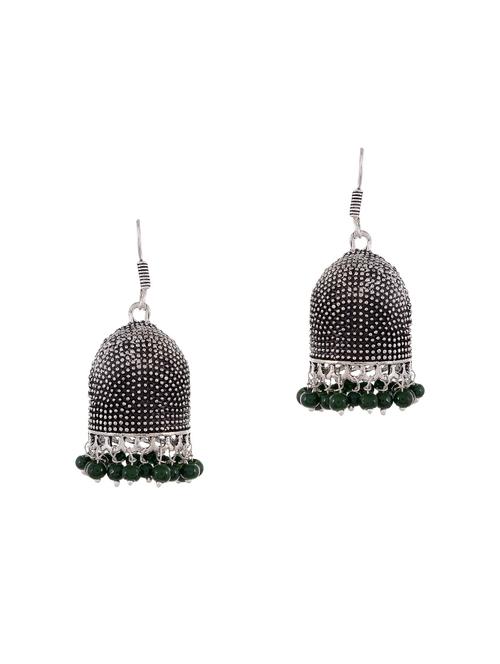 black silver tone oxidized earrings - 15535335 - Very Small Image - 1