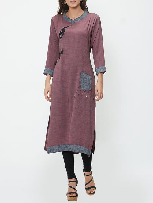 straight printed kurta with tassels - 15535396 - Very Small Image - 1