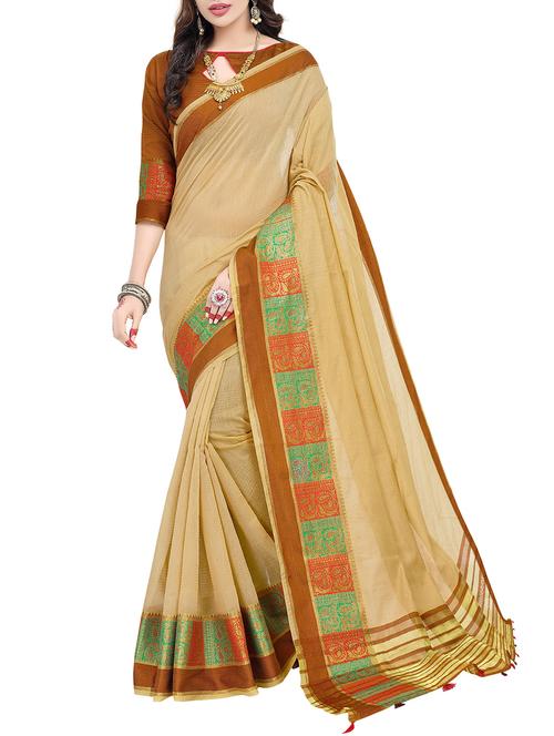 zari bordered saree with blouse - 15535467 - Very Small Image - 1