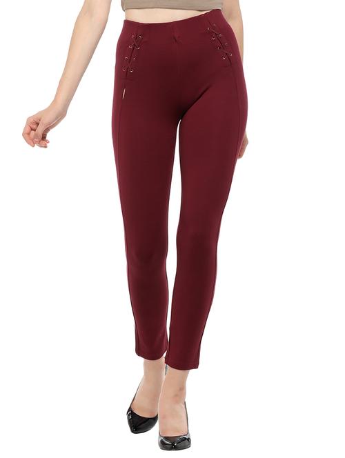 eyelet lace-up solid jegging - 15535694 - Very Small Image - 1