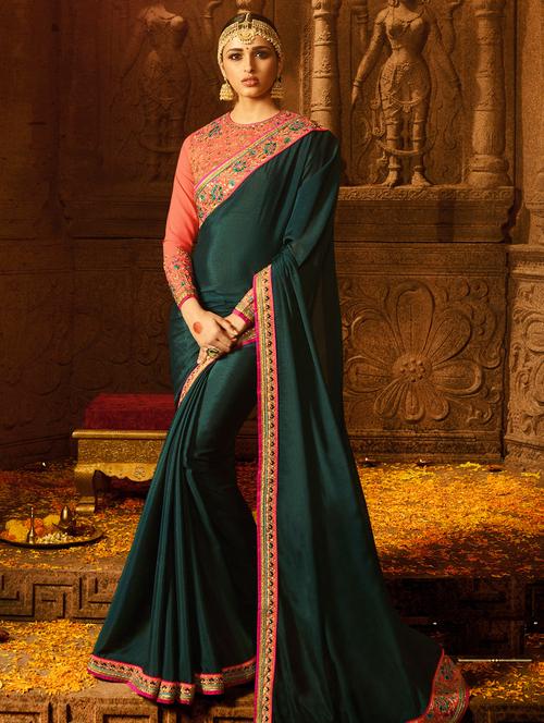 zari lace bordered saree - 15537233 - Very Small Image - 1