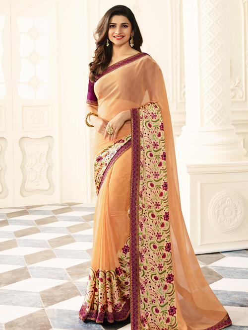 floral bordered saree - 15537252 - Very Small Image - 1