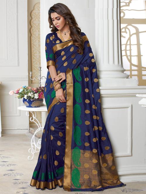 zari motifs woven saree - 15537266 - Very Small Image - 1