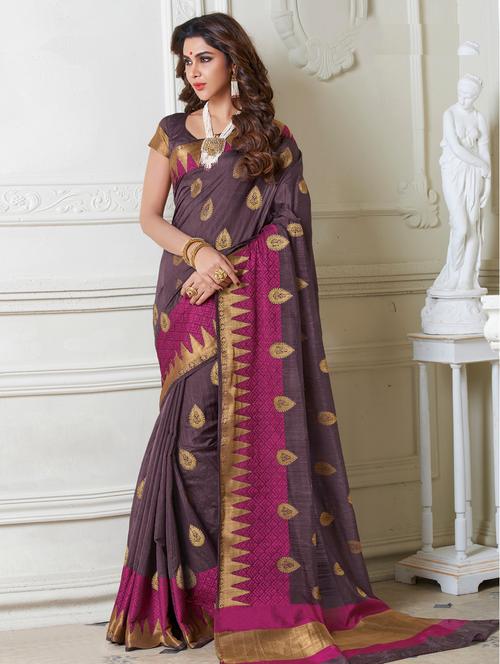 zari motifs woven saree - 15537278 - Very Small Image - 1