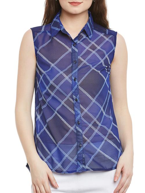 sleeveless printed high low shirt - 15537349 - Very Small Image - 1