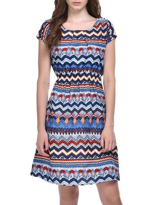 elasticated waist printed dress - 15537356 - Very Small Image - 1