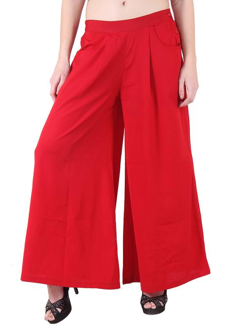 solid pleated flared palazzo - 15537360 - Very Small Image - 1