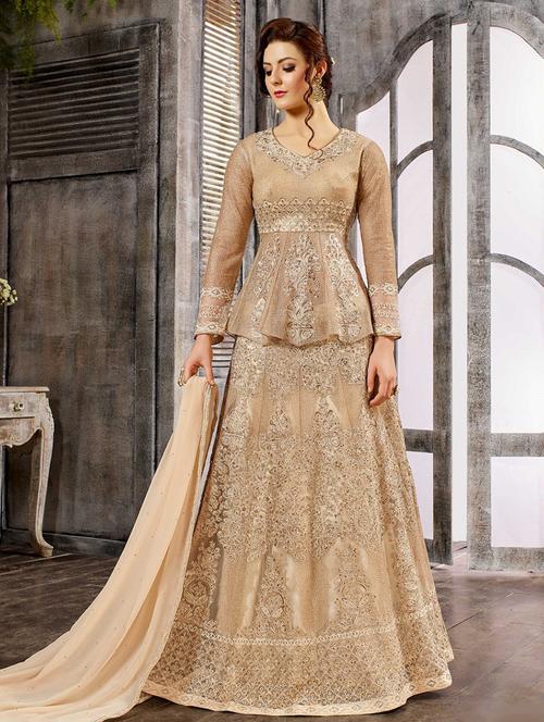 tonal embroidered kalidaar skirt suit - 15537428 - Very Small Image - 1