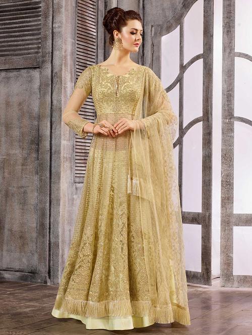 tonal embroidered high-slit skirt suit set - 15537432 - Very Small Image - 1