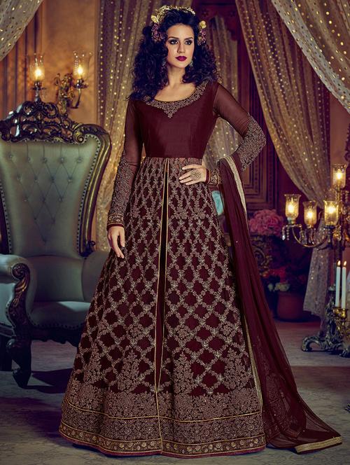 embroidered high-slit kalidaar suit set - 15537452 - Very Small Image - 1