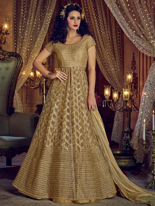 tonal embroidered kalidaar suit set - 15537456 - Very Small Image - 1