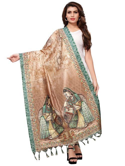 printed dupatta with tassels - 15537954 - Very Small Image - 1