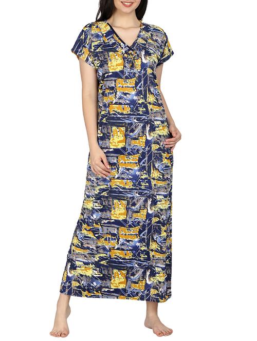 tassel bow detail printed nightwear gown - 15538216 - Very Small Image - 1
