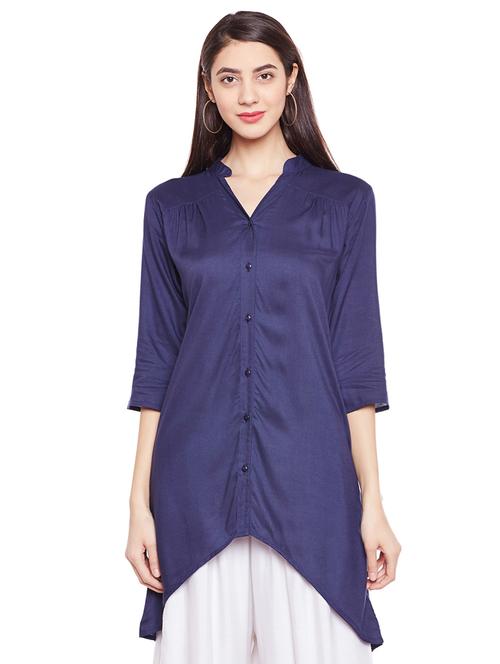 button down high low kurta - 15538233 - Very Small Image - 1