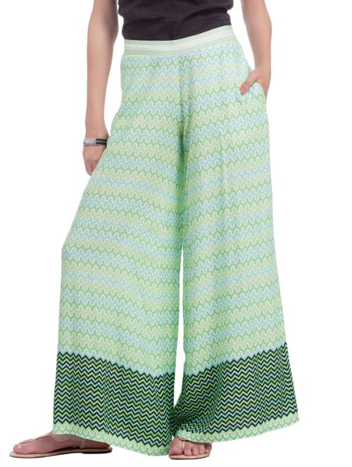 chevron print flared palazzo - 15540103 - Very Small Image - 1