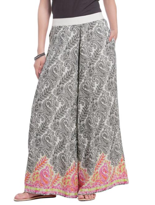 paisley print flared palazzo - 15540107 - Very Small Image - 1