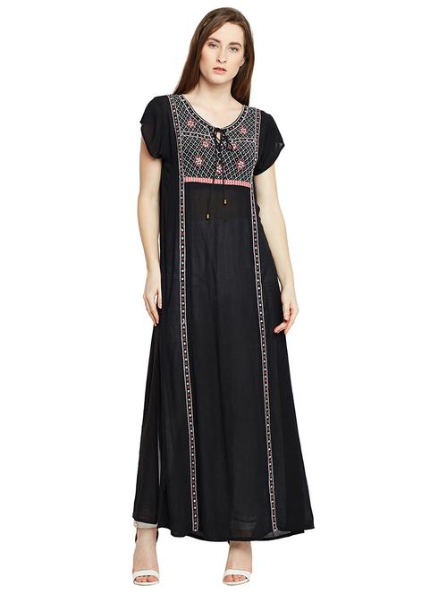embroidered yoke straight tunic - 15540471 - Very Small Image - 1