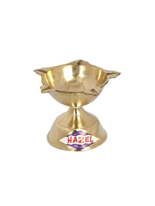 hazel new punch deevi brass diya oil lamp, golden - 15540615 - Very Small Image - 1