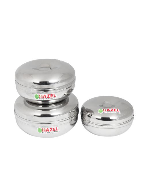 stainless steel kitchen storage containers, 750 ml, 1000 ml & 1300 ml, sliver, set of 3 - 15540677 - Very Small Image - 1