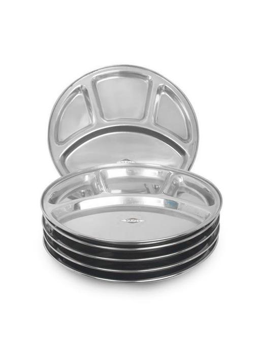 steel 4 compartment mess plate, small, 6 pc set - 15540862 - Very Small Image - 1