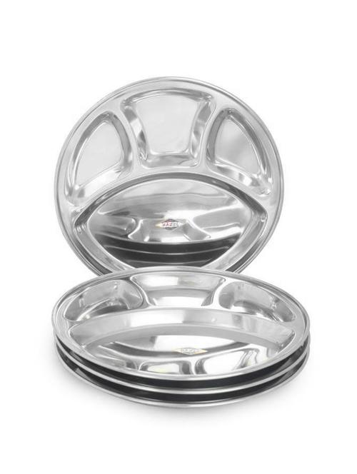 steel 4 compartment dinner plate, medium, 4 pc - 15540865 - Very Small Image - 1